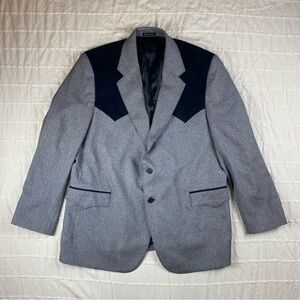 Vintage Circle S Western Wear Jacket Men's Size 48R 2 Button Rockabilly Cowboy